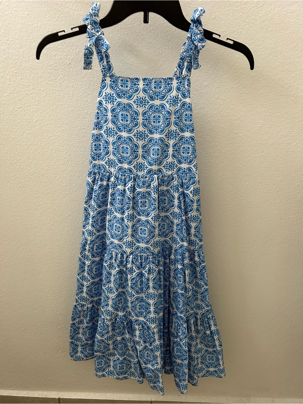 btween Blue and White Tie-Shoulder Maxi Dress for Girls - Picture 1 of 4